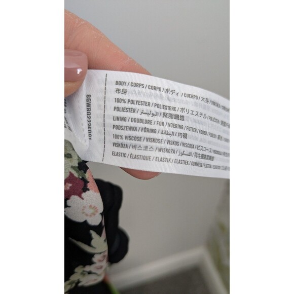 Abercrombie & Fitch Dark Floral Babydoll Coquette Mini Dress Pockets Smocked XSP - Picture 5 of 16